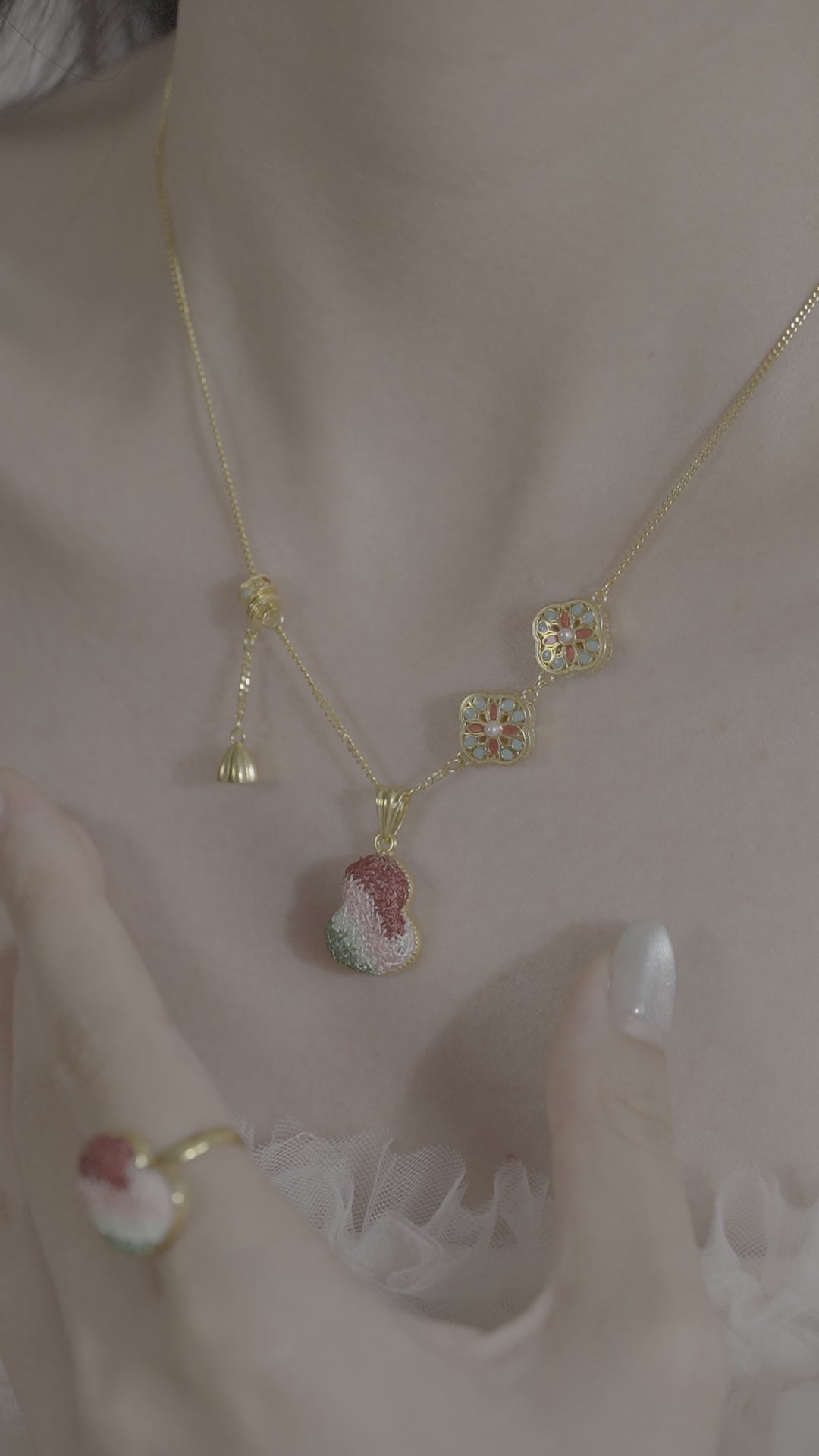 FEI TIAN XIU SE 24K Gold Plated Necklace | Silver Pendant Women | Luxury Birthday Gift