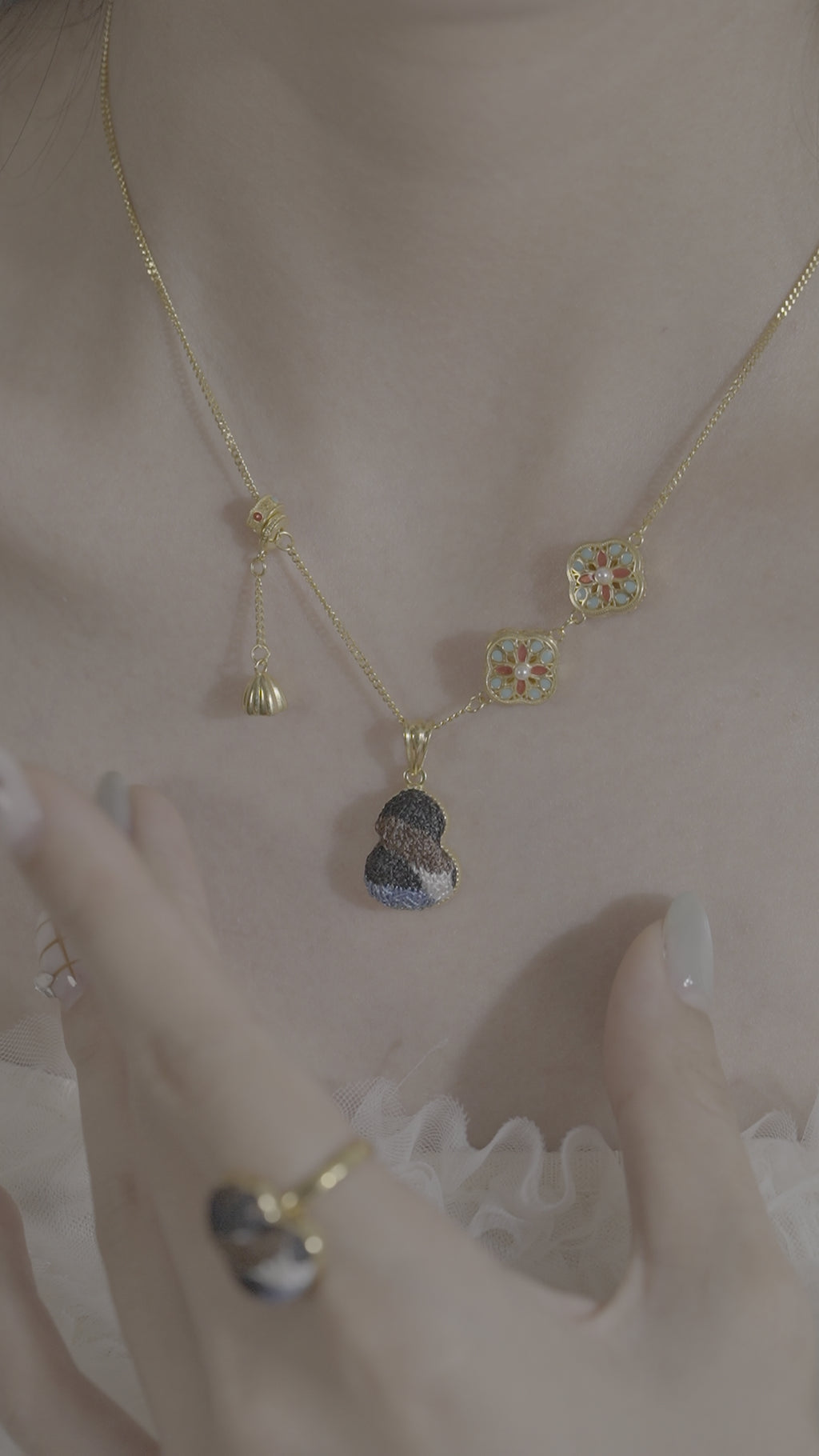 FEI TIAN XIU SE 24K Gold Plated Necklace | Silver Pendant Women | Luxury Birthday Gift