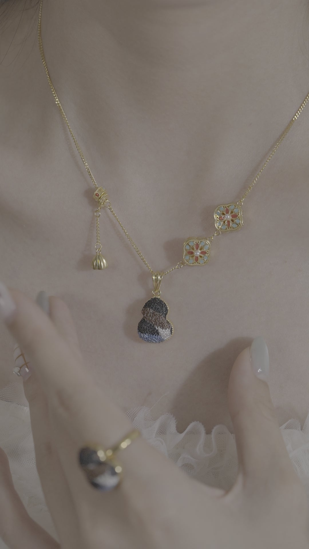 FEI TIAN XIU SE 24K Gold Plated Necklace | Silver Pendant Women | Luxury Birthday Gift