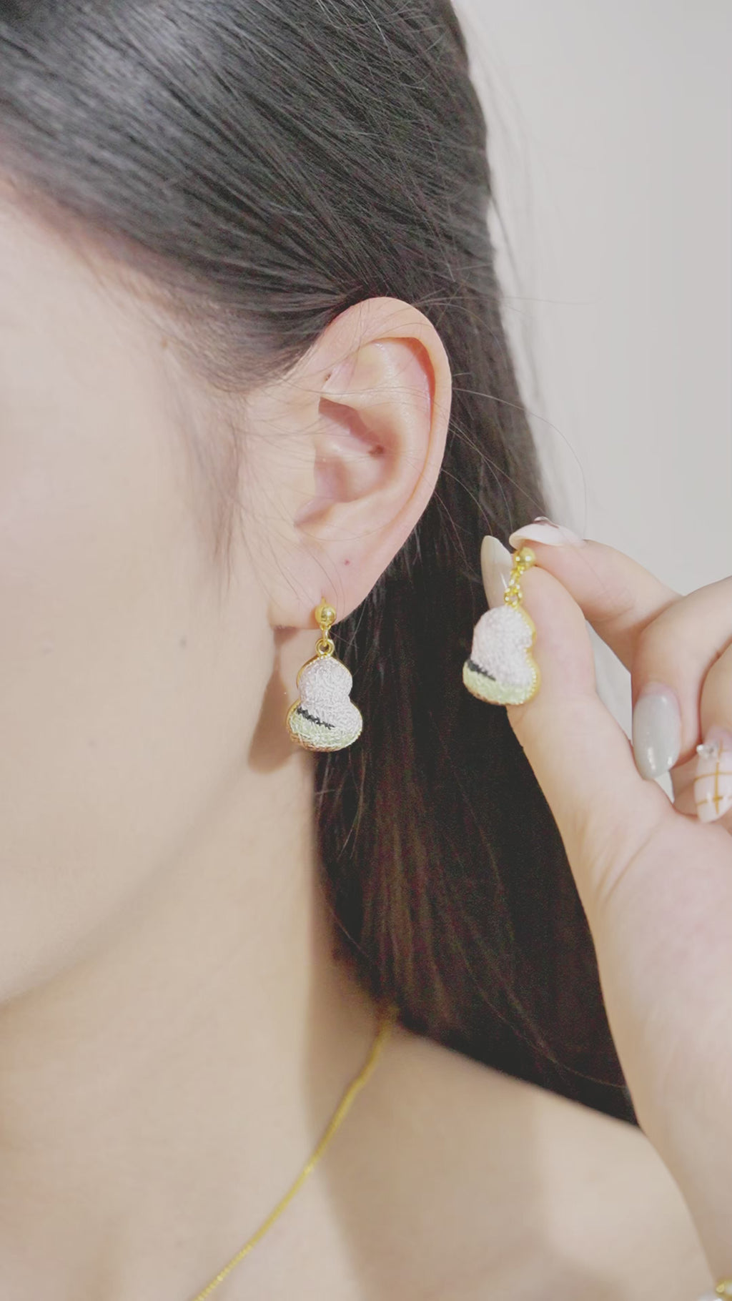 24KGold Plated Handmade Intangible Heritage Dangle Earrings Women Light Luxury Premium Gift