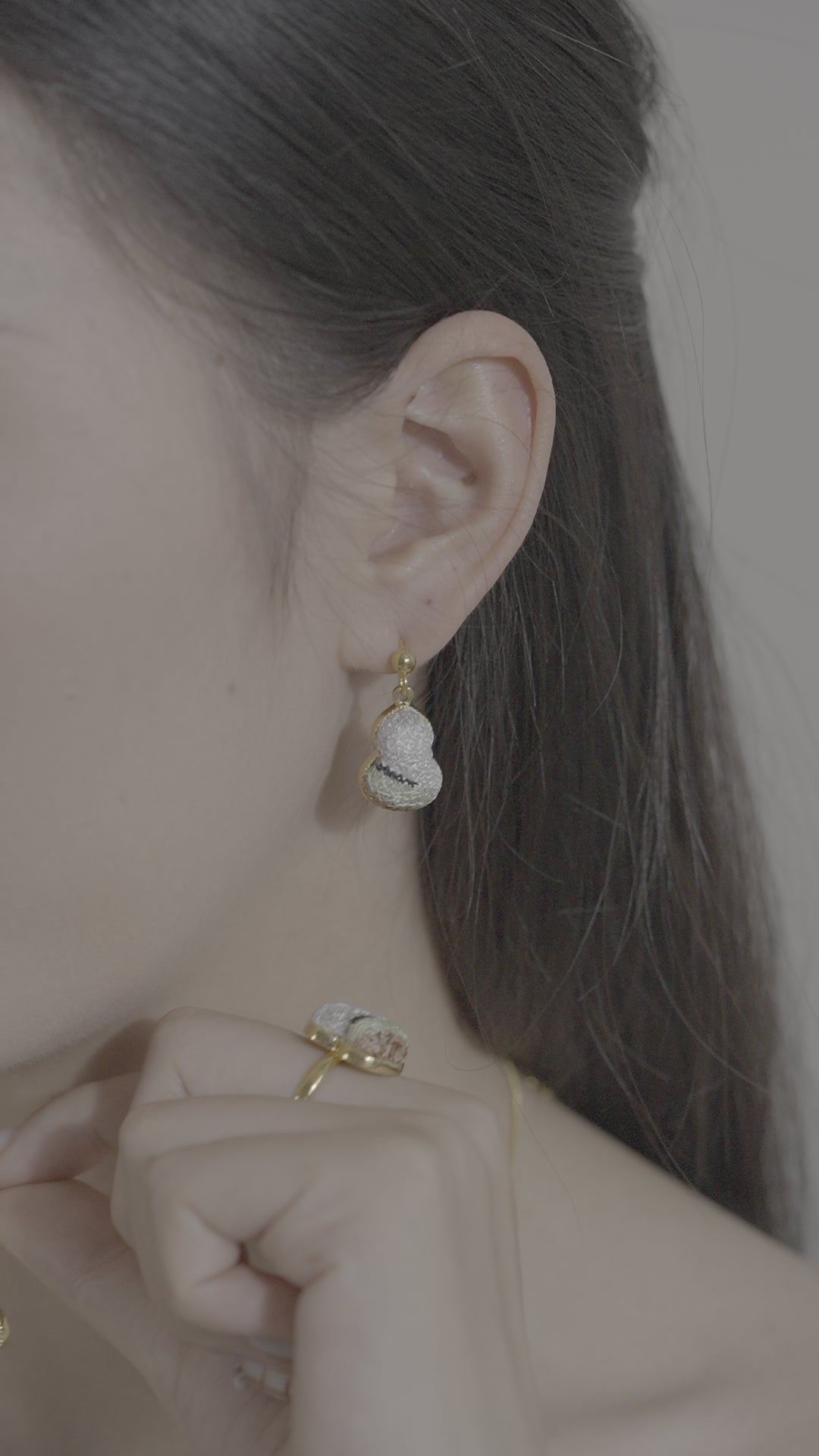 24KGold Plated Handmade Intangible Heritage Dangle Earrings Women Light Luxury Premium Gift